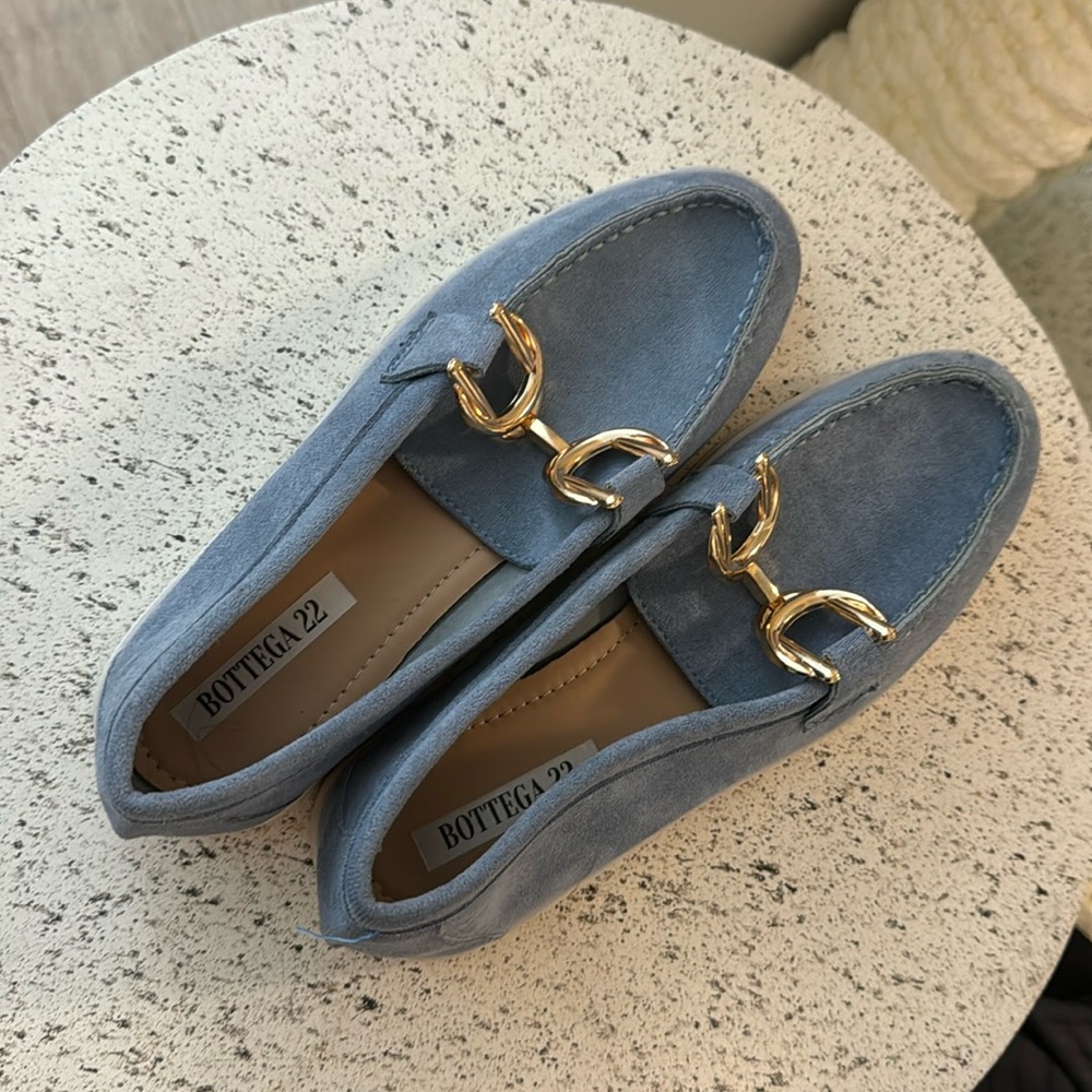 Italian Blue Suede Loafers